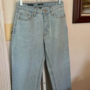 wild fable Light Blue Sparkle Wide Leg Jeans